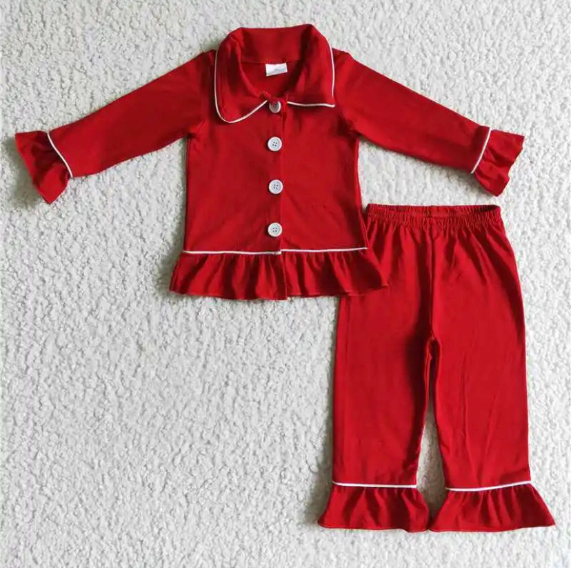 Red/ White button Pyjamas