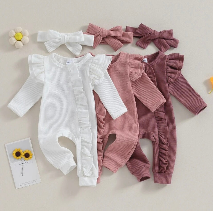 Waffle Babygrow & Headband