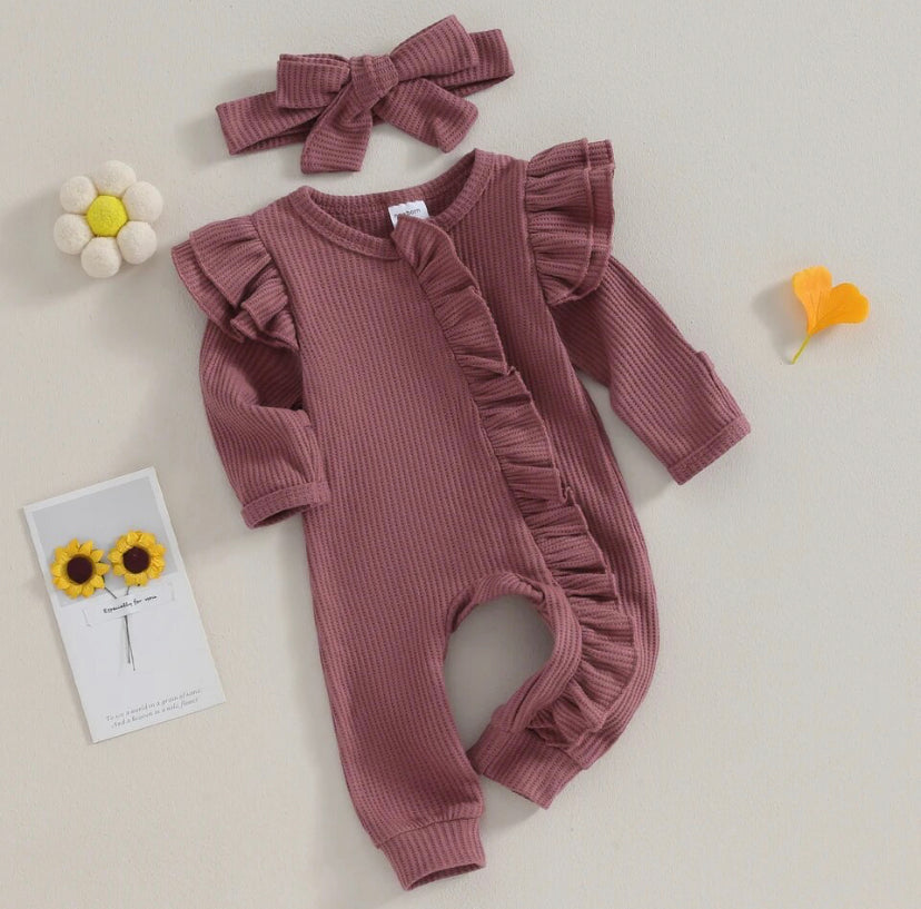 Waffle Babygrow & Headband