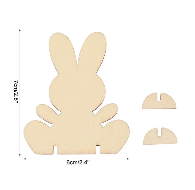 Wooden bunny 5/10pc