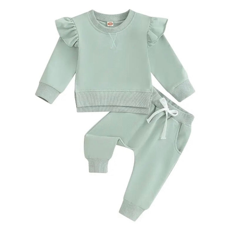 Shoulder Ruffle Tracksuit