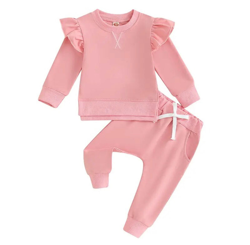 Shoulder Ruffle Tracksuit