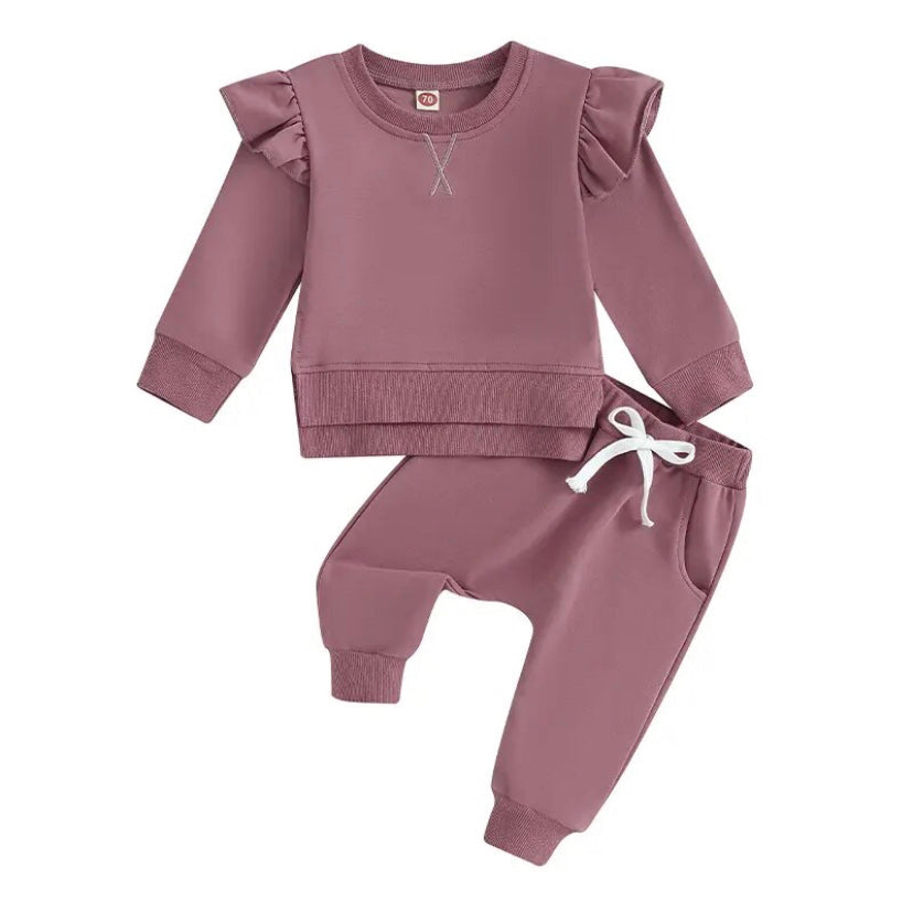 Shoulder Ruffle Tracksuit