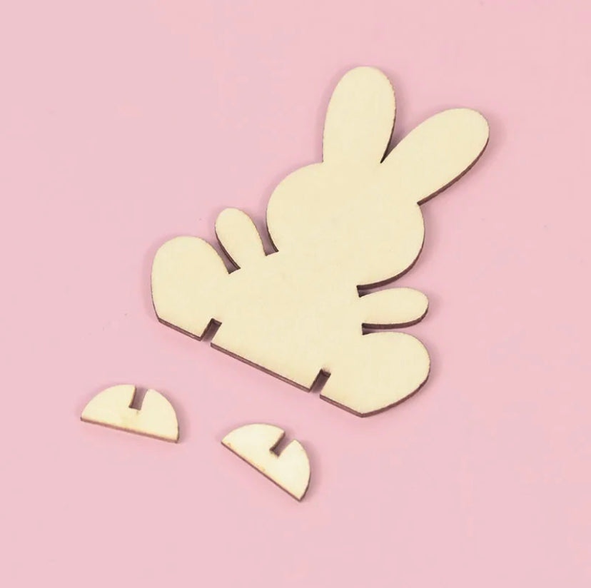 Wooden bunny 5/10pc
