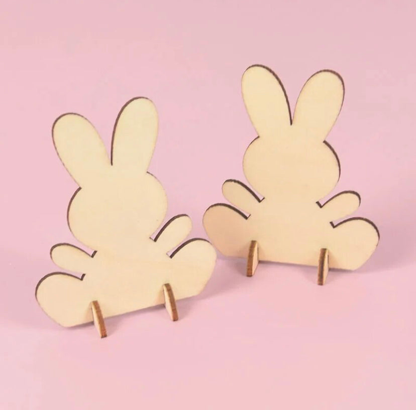 Wooden bunny 5/10pc