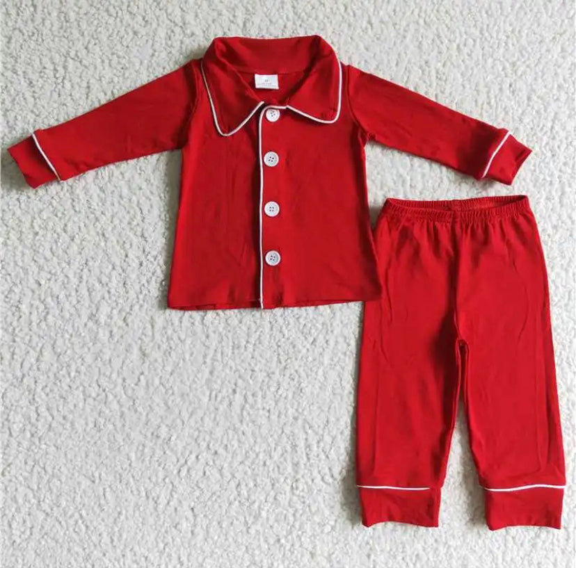 Red/ White button Pyjamas