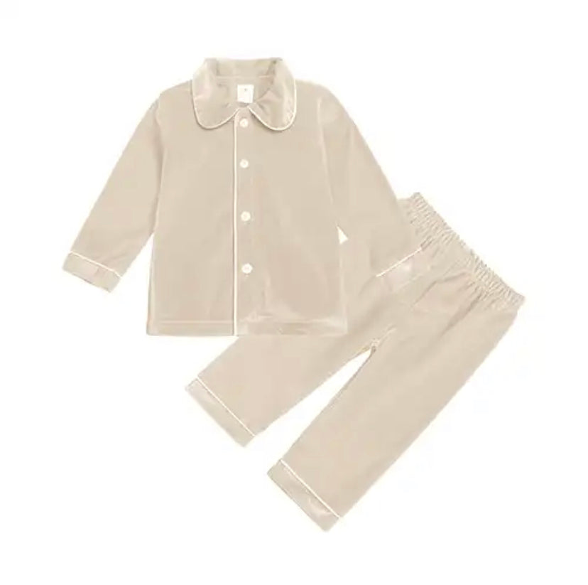 Cream Velvet Pyjamas (Kidstales)