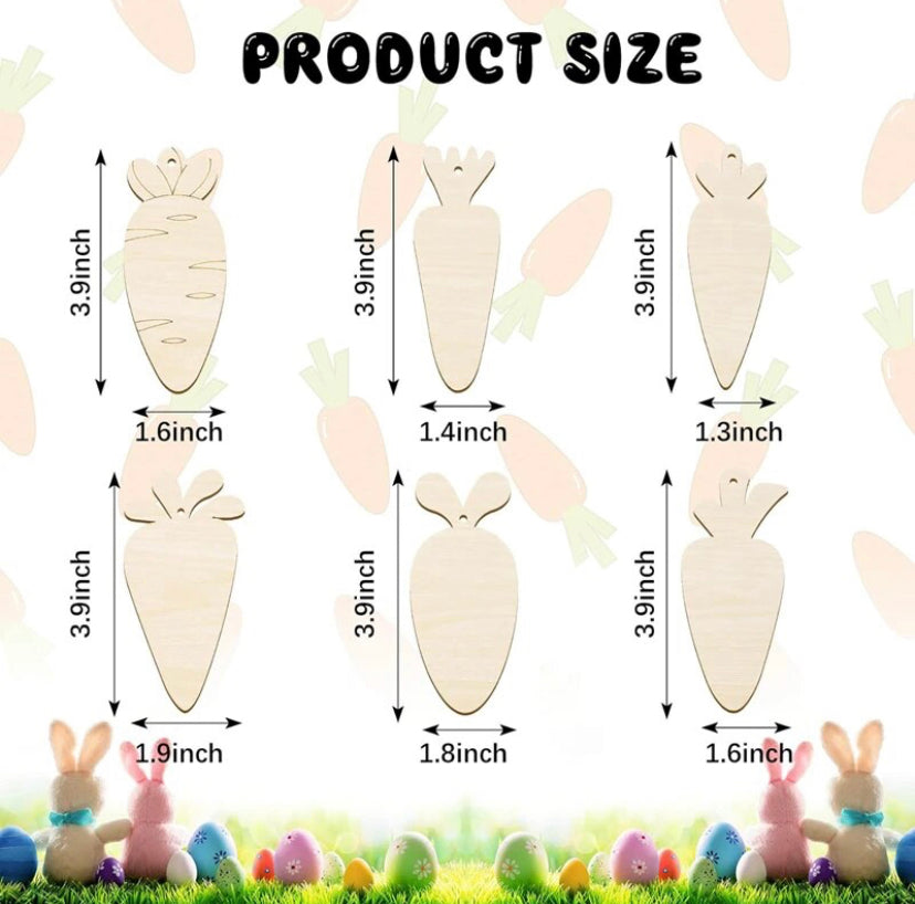 Wooden Carrot 12pc