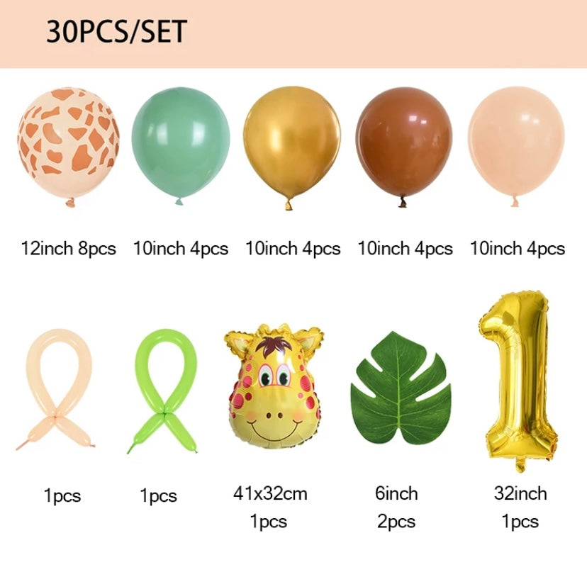30 piece Safari balloon set