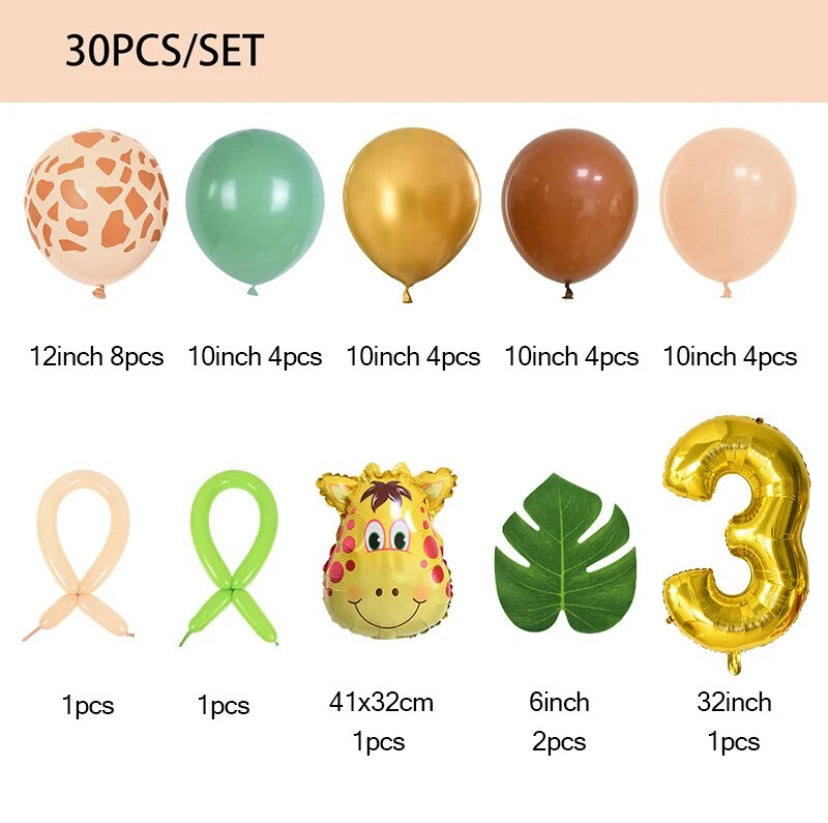 30 piece Safari balloon set