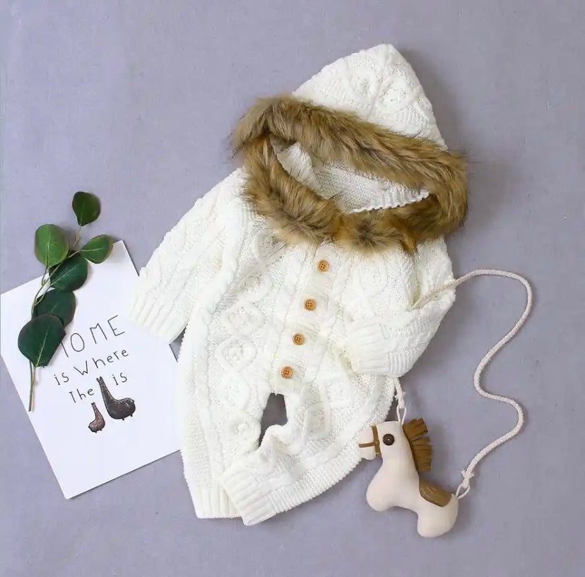 Faux Fur Hood Pramsuit