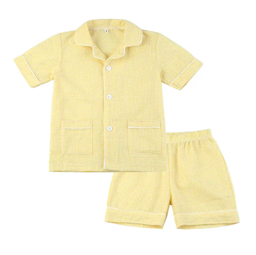 Yellow Seersucker Pyjamas