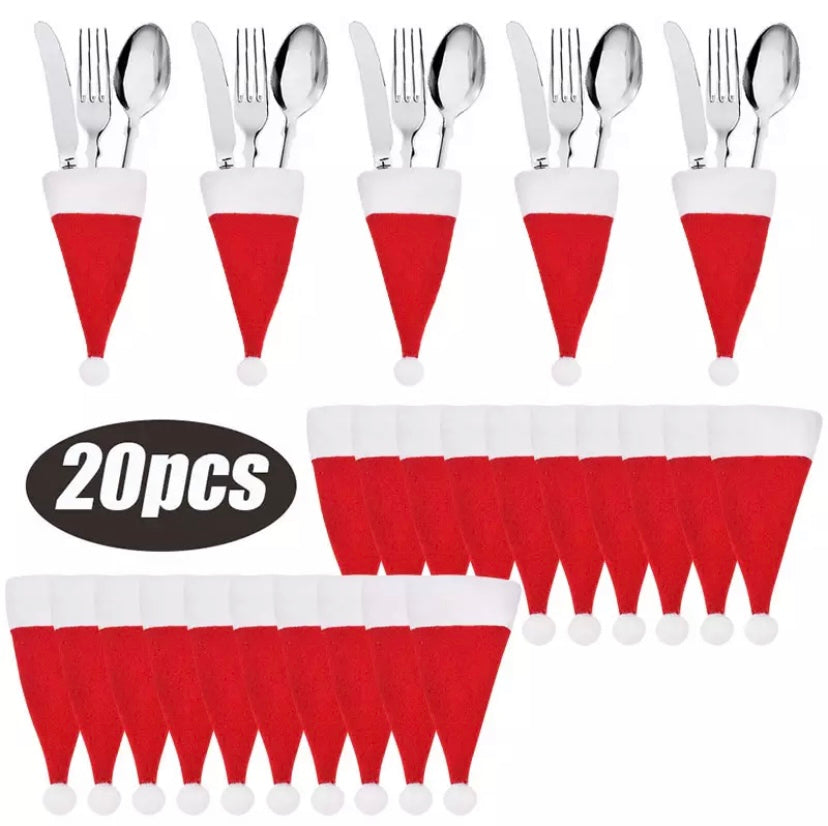 Santa Hat Cutlery Holder