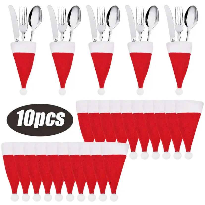 Santa Hat Cutlery Holder