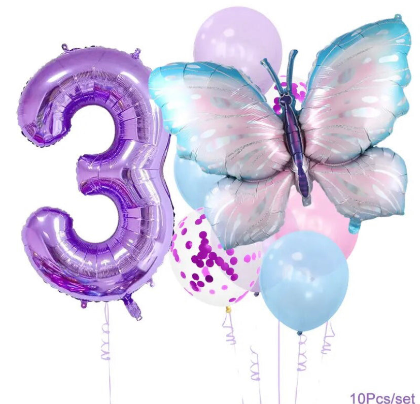 10 piece butterfly balloon set