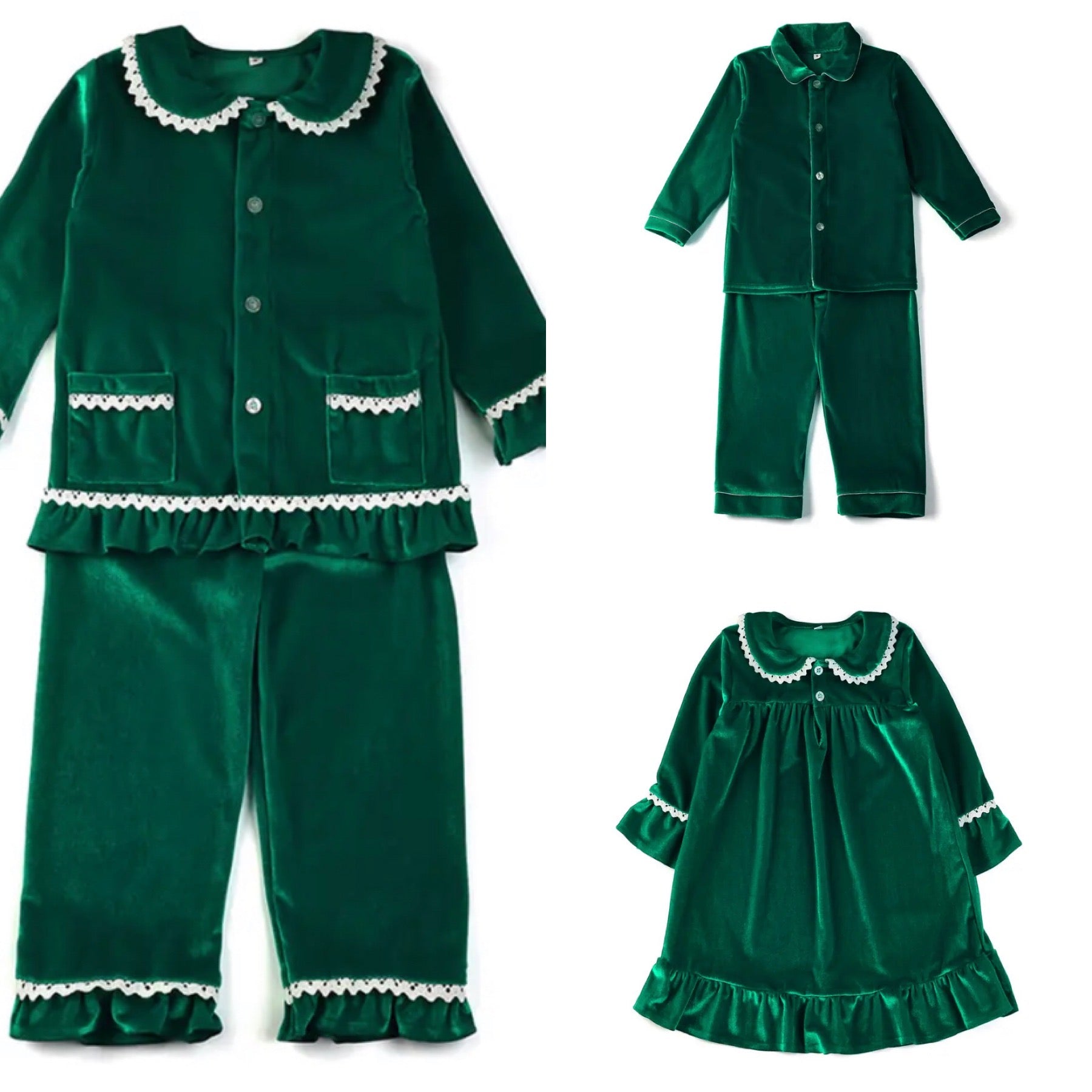 Green Velvet Pyjamas Kidstales