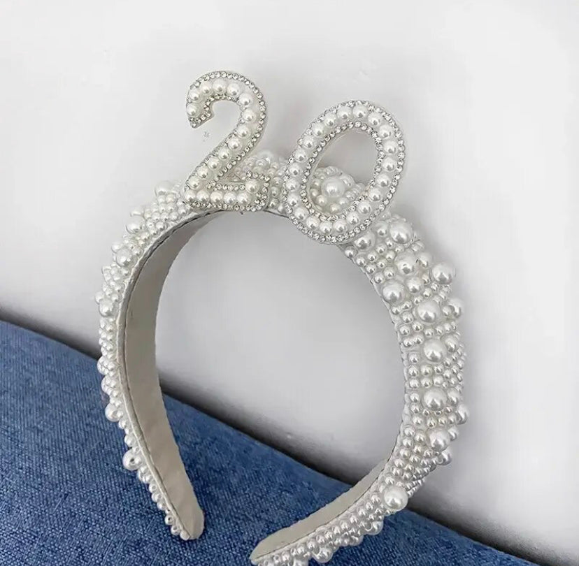 Number Pearl Headband