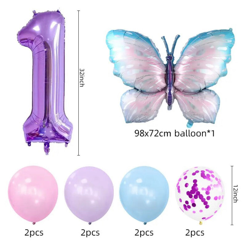 10 piece butterfly balloon set