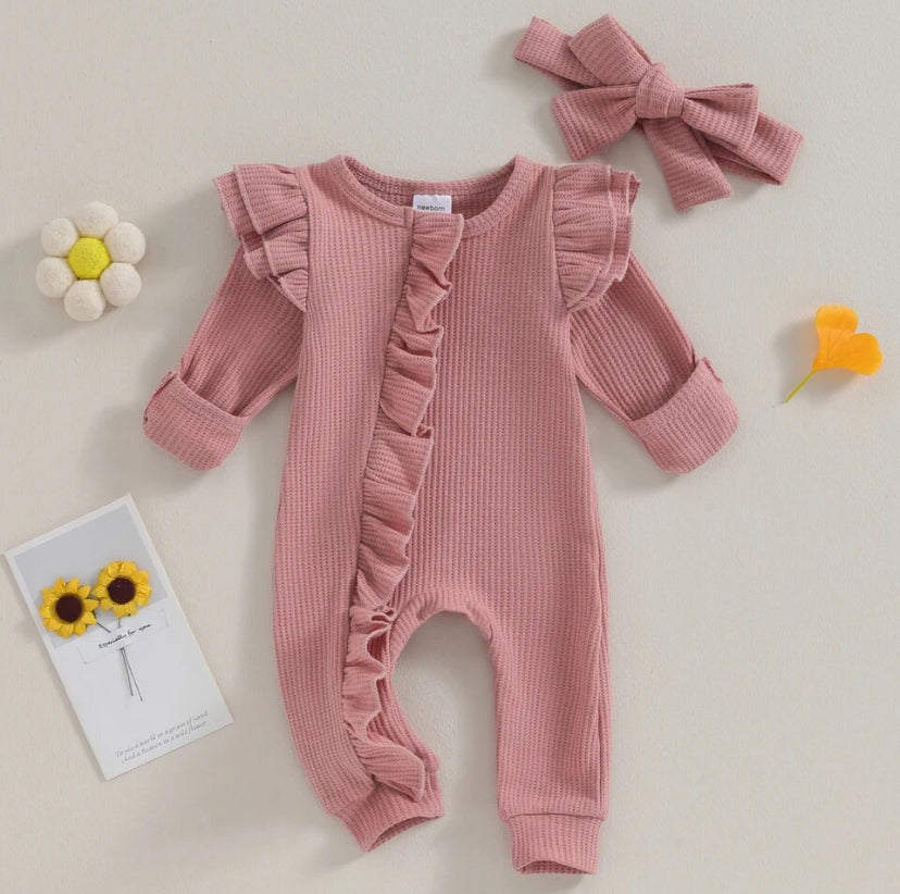 Waffle Babygrow & Headband