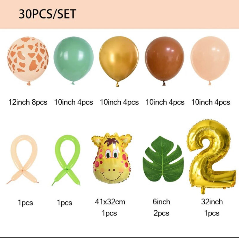 30 piece Safari balloon set
