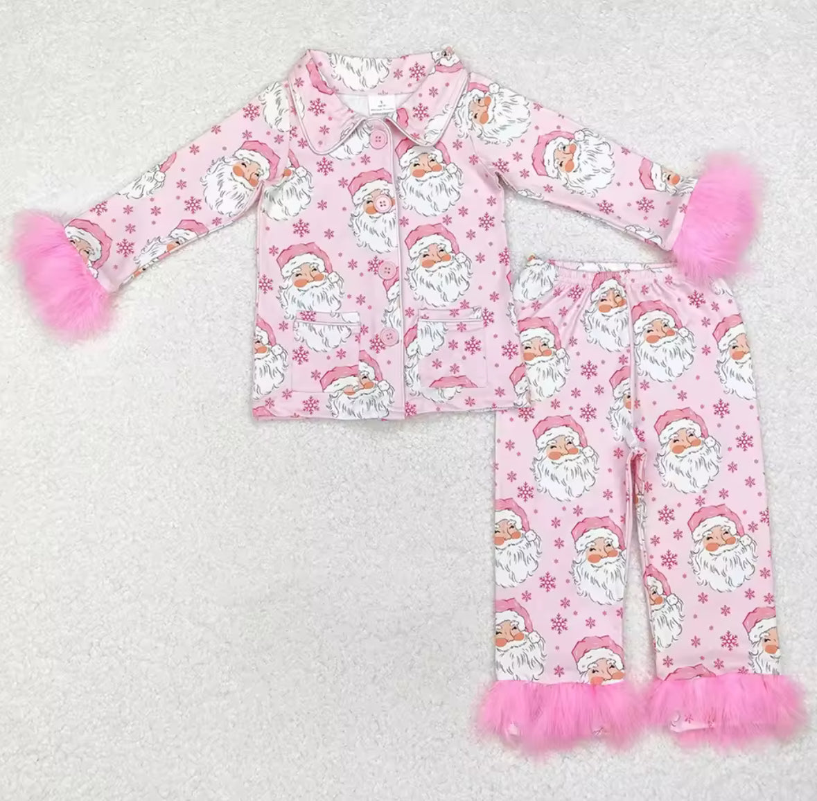 Fluffy Pink Father Christmas PJS