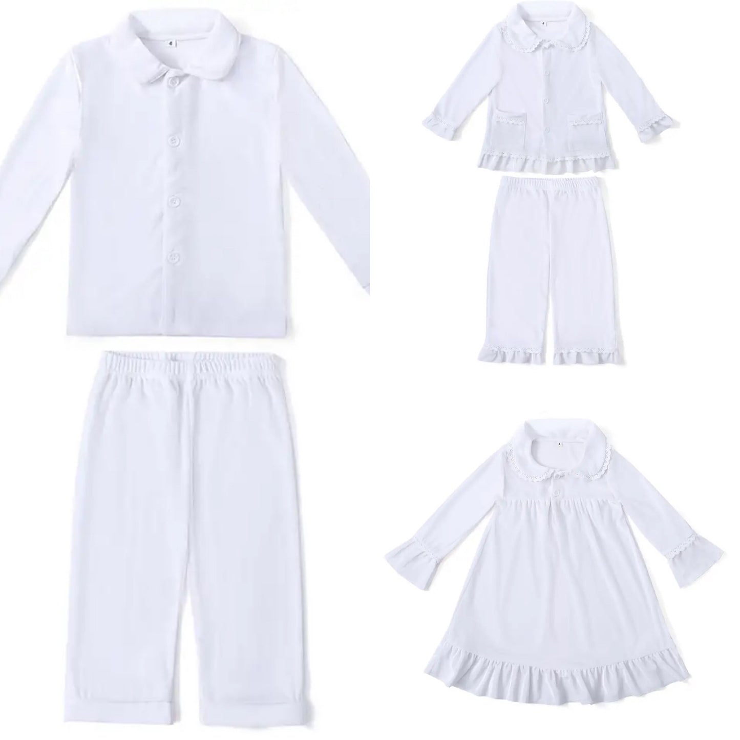 White Velvet Christmas Pyjamas
