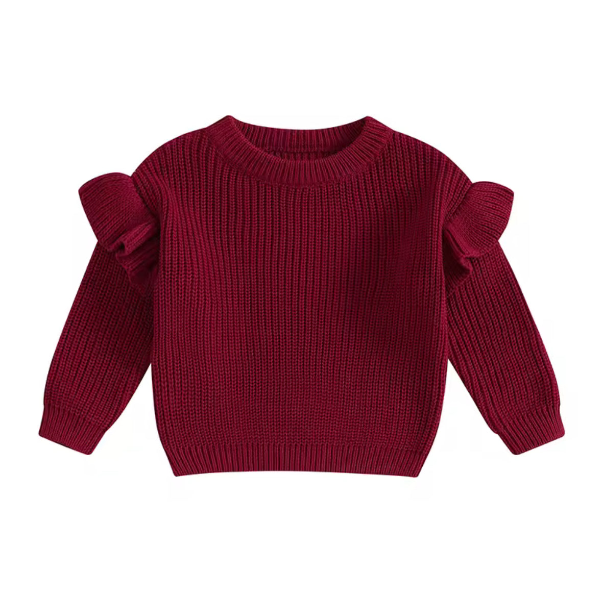 Knit Ruffle Shoulder Jumper