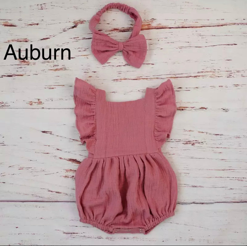Ruffle Romper With Headband