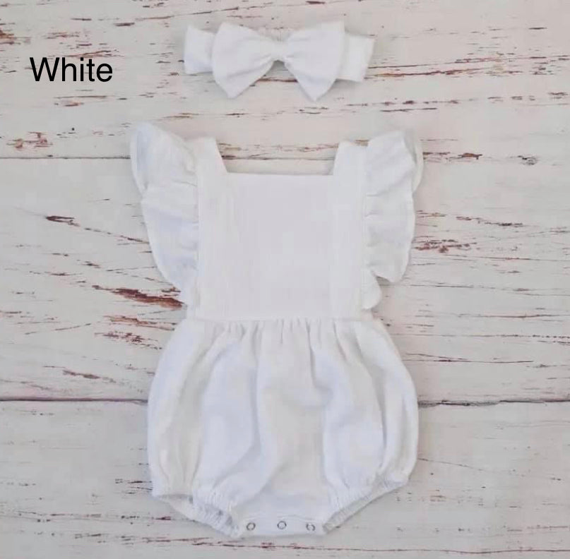 Ruffle Romper With Headband
