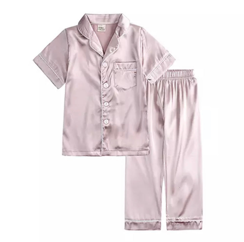 Satin Pjs - Short Top/Long Leg