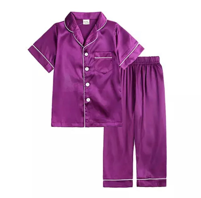 Satin Pjs - Short Top/Long Leg