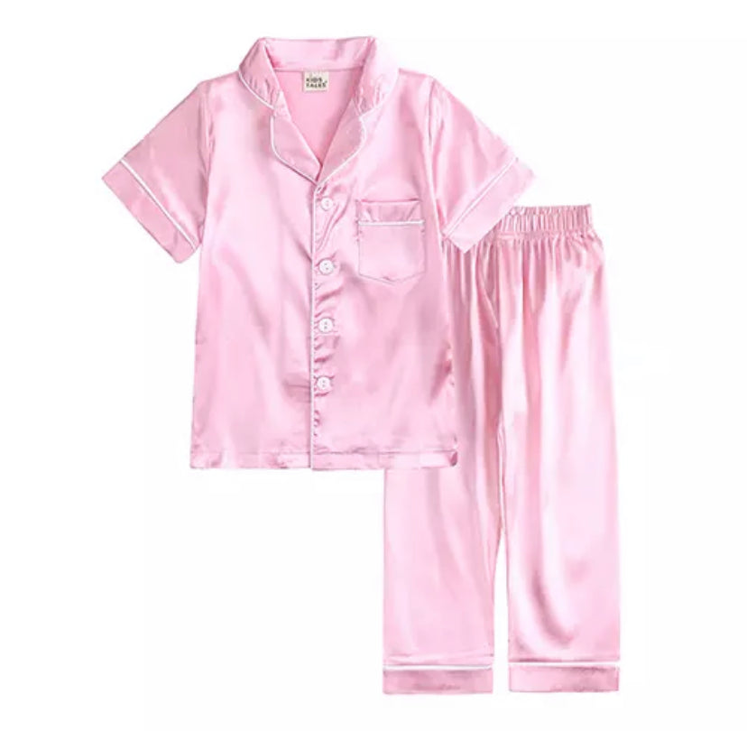 Satin Pjs - Short Top/Long Leg