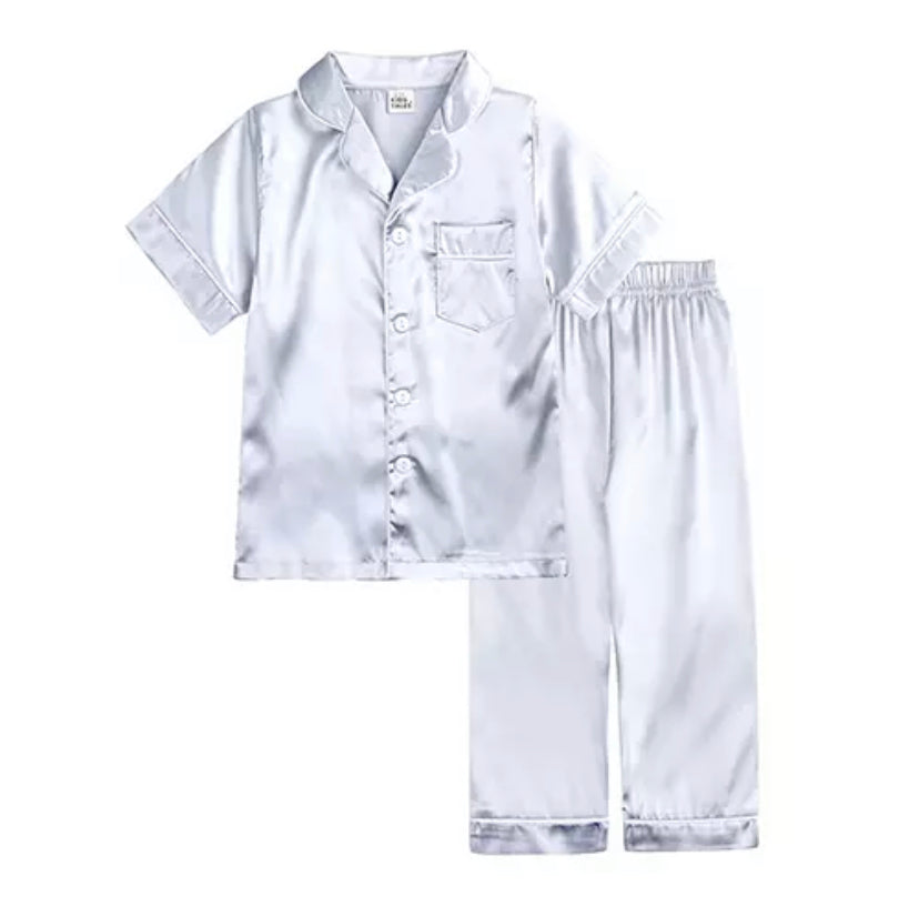 Satin Pjs - Short Top/Long Leg