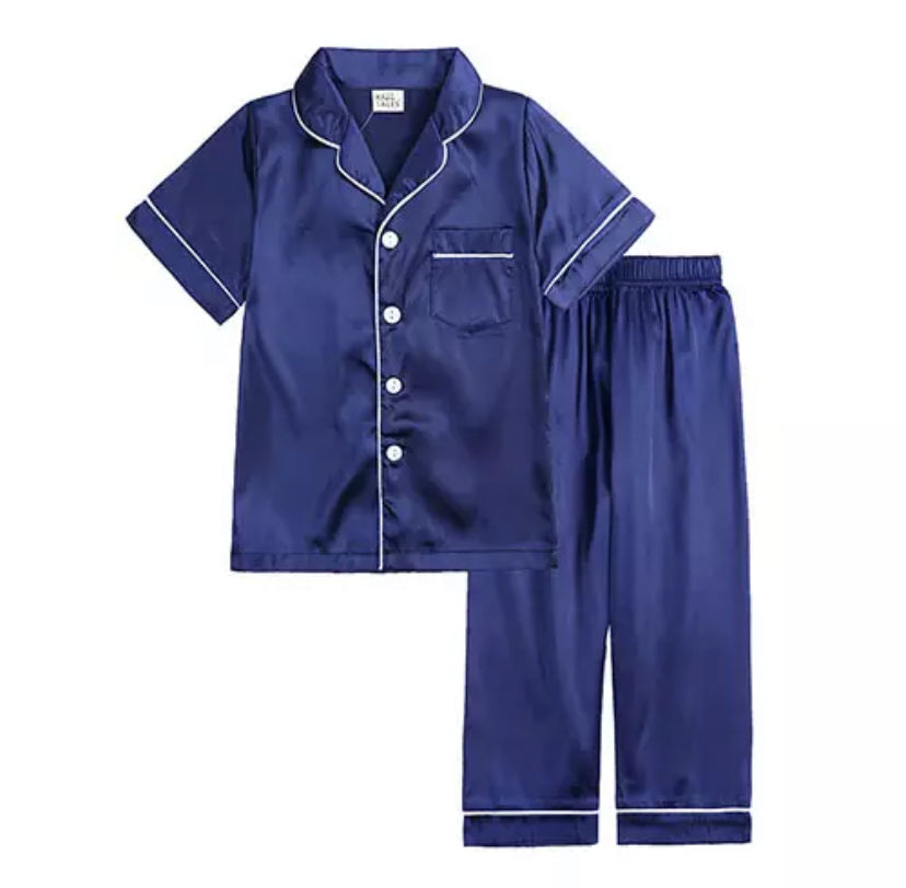 Satin Pjs - Short Top/Long Leg
