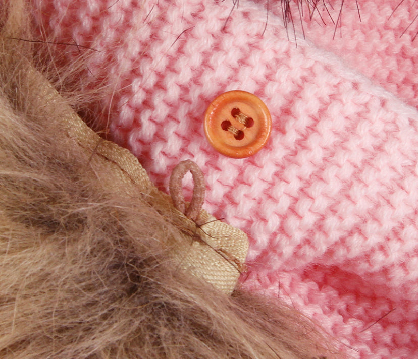 Faux fur teddy ear pram suit