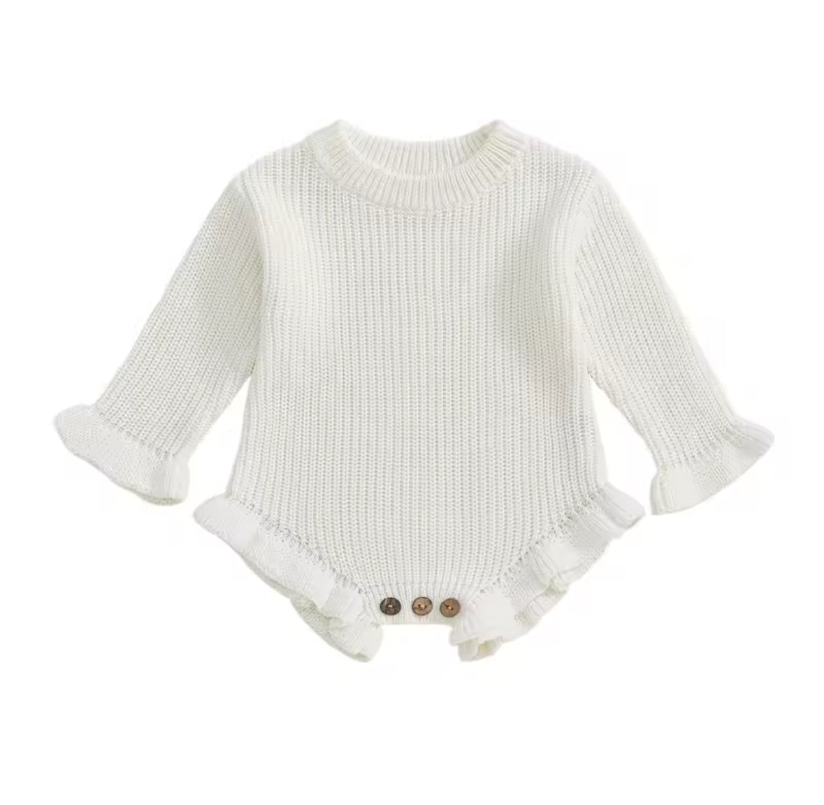 Knit Ruffle leg romper