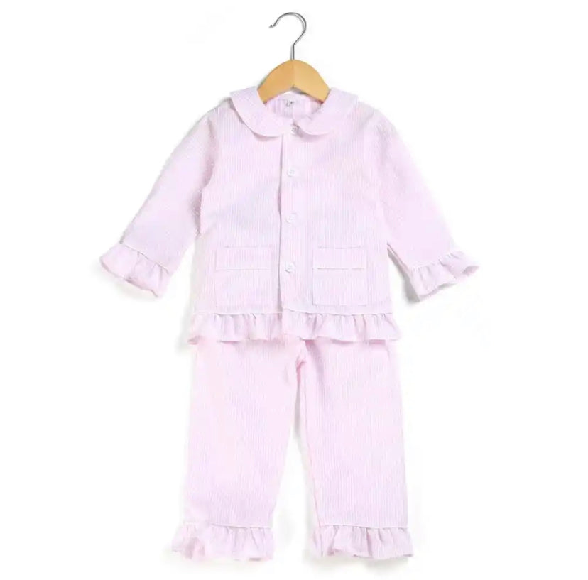 Pink/Blue Stripe Pyjamas Long
