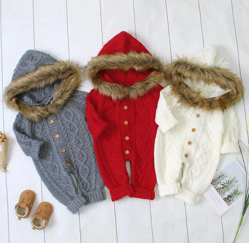 Faux Fur Hood Pramsuit