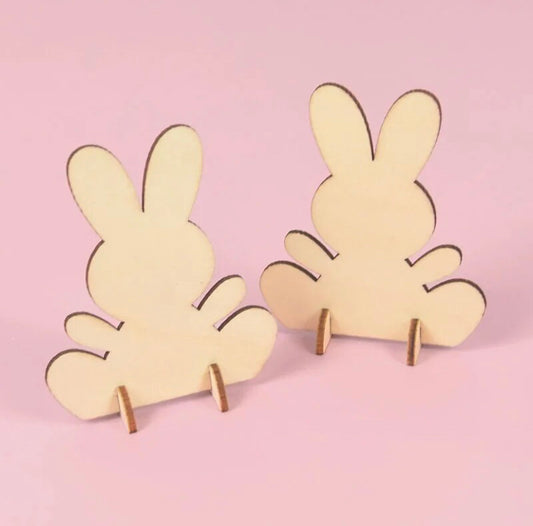 Wooden bunny 5/10pc