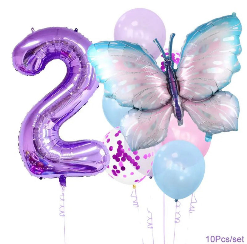 10 piece butterfly balloon set