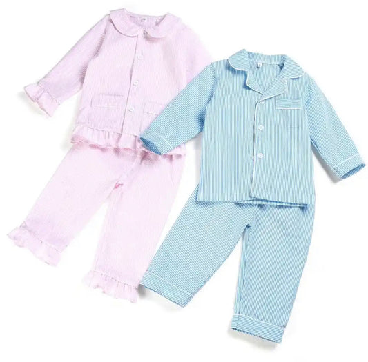 Pink/Blue Stripe Pyjamas Long