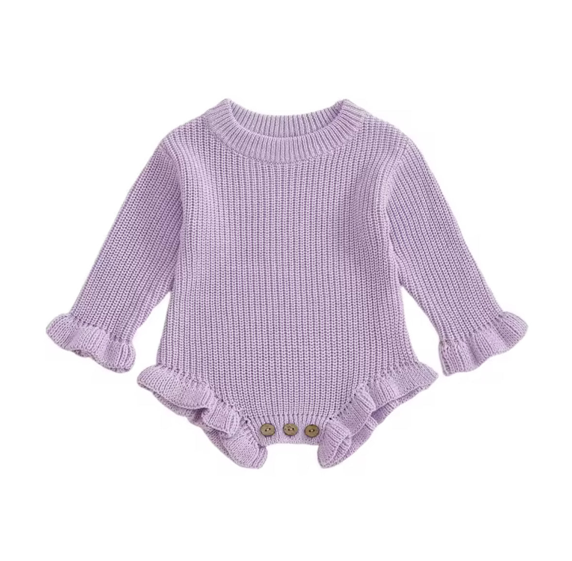 Knit Ruffle leg romper