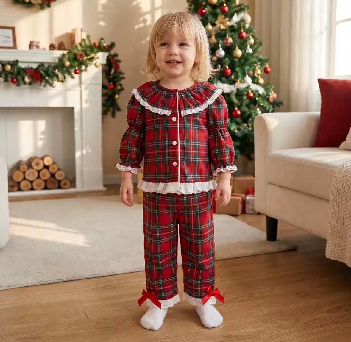 Girls Tartan Pyjamas