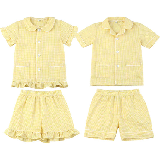 Yellow Seersucker Pyjamas