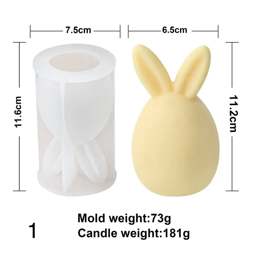 Bunny egg silicone mould - candle/soap