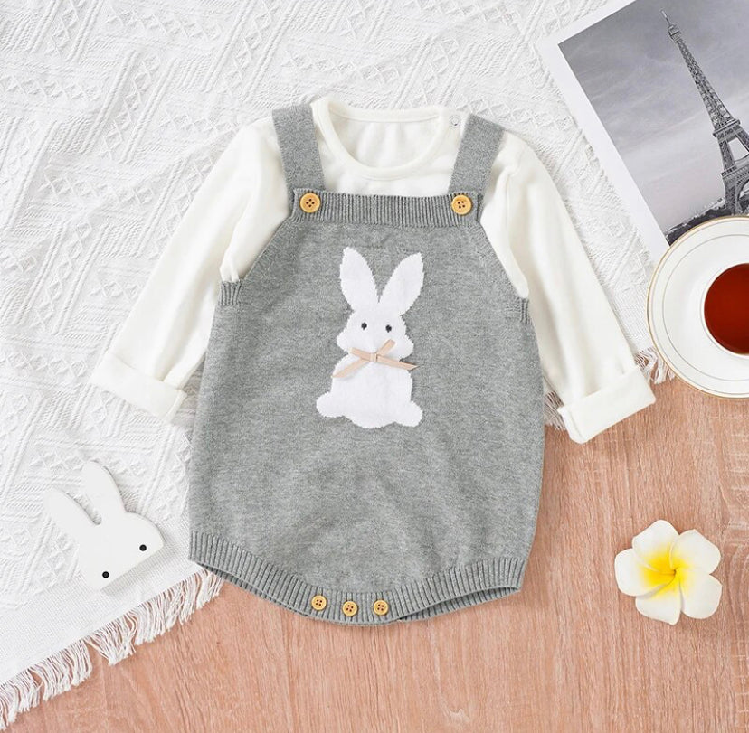 Knit Bunny Romper