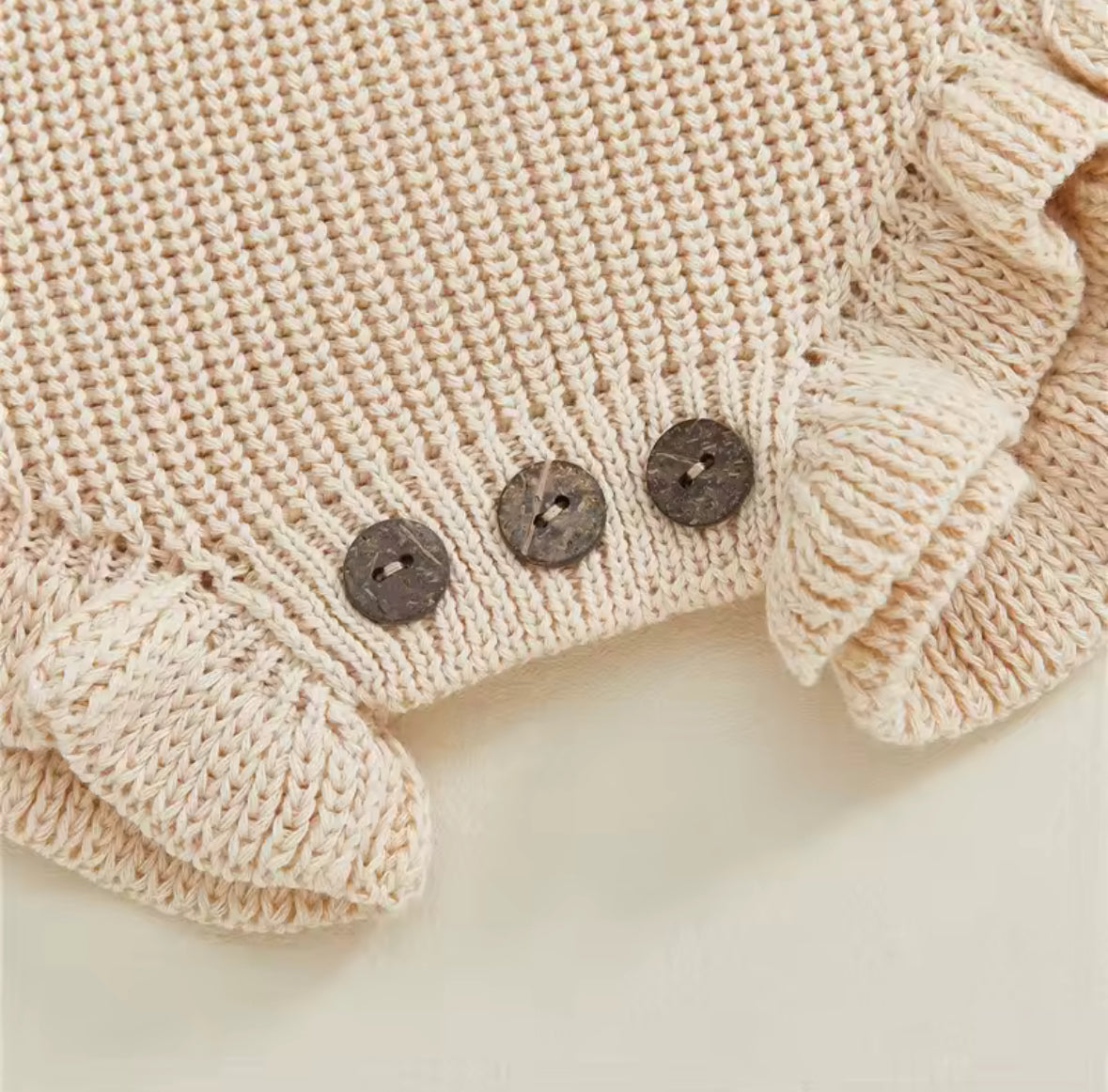 Knit Ruffle leg romper
