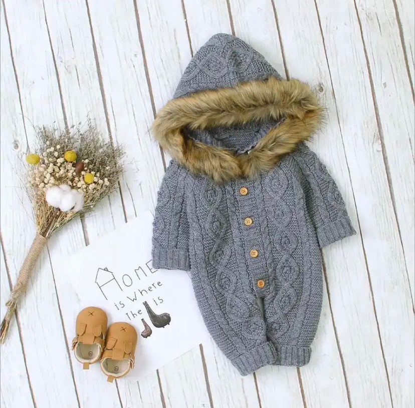 Faux Fur Hood Pramsuit