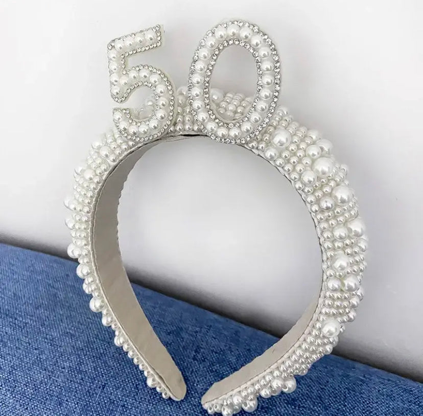 Number Pearl Headband