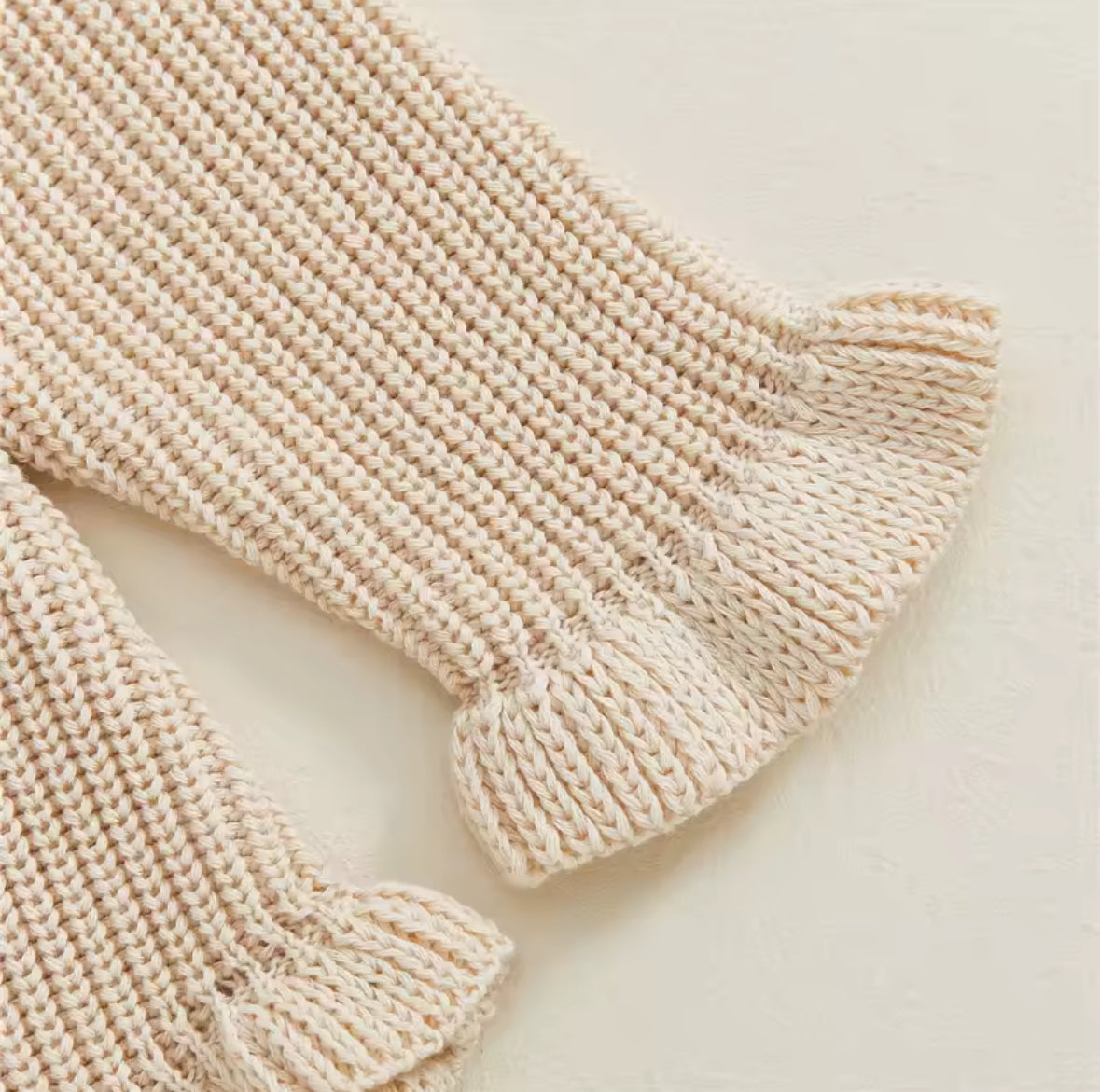 Knit Ruffle leg romper
